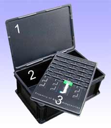 conductive tote box with tray